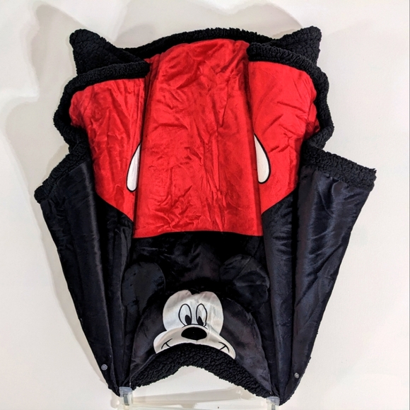 Hooded Mickey Mouse Disney Sherpa Wrap Blanket Youth with Snap - Picture 3 of 9